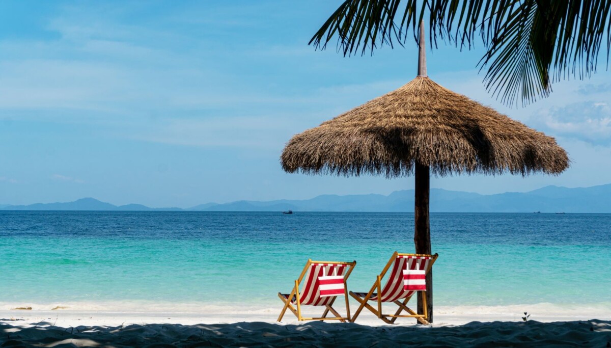 two chairs on the beach