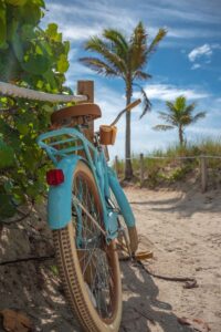 Bike leaning on hand rail in Sarasota