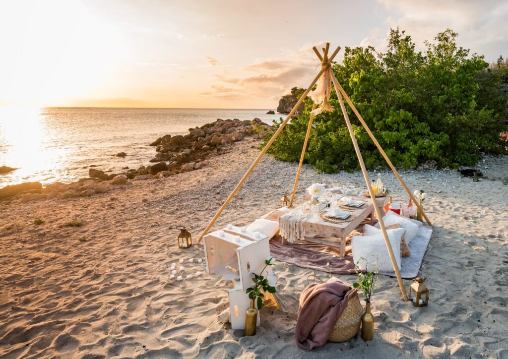 Professional Siesta Key beach picnic setup