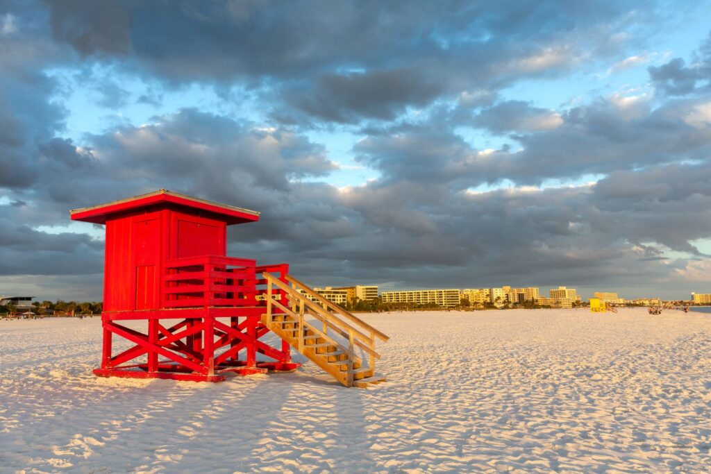 Siesta Key beach lifeguard station