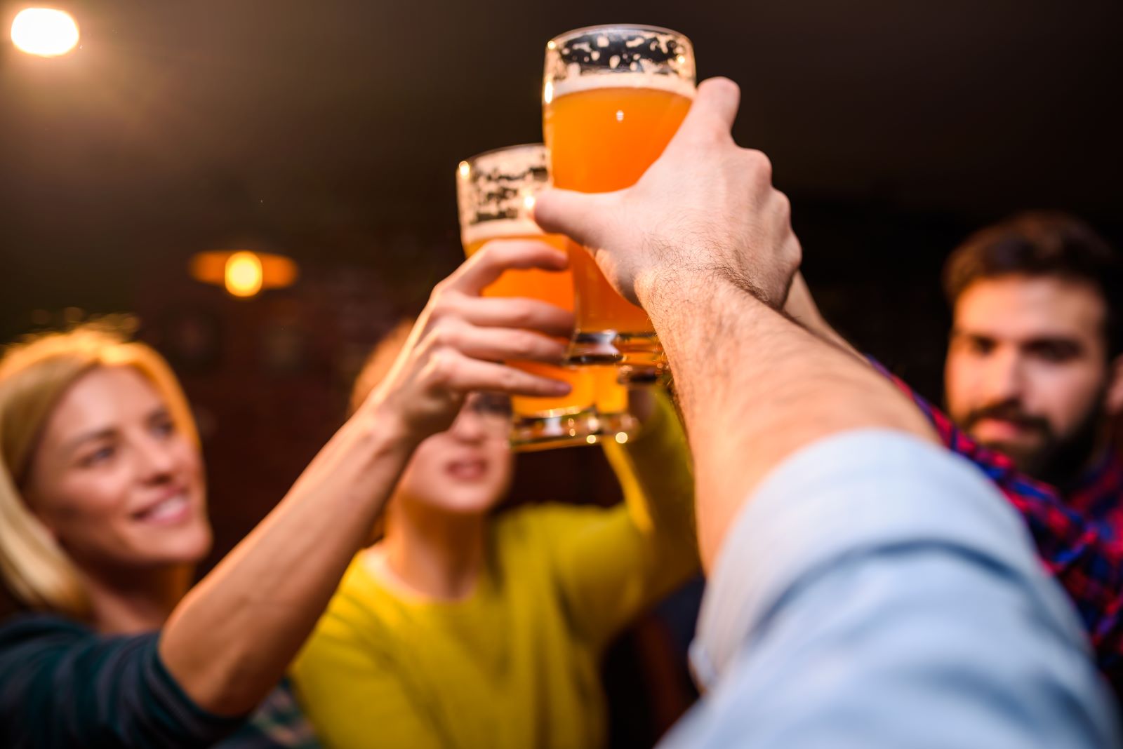 Friends toasting drinks